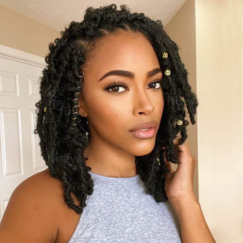 Butterfly Locs Crochet Hair 12 inch Short Distressed Bob Faux Locs Crochet Hair: 3Pcs/Lot