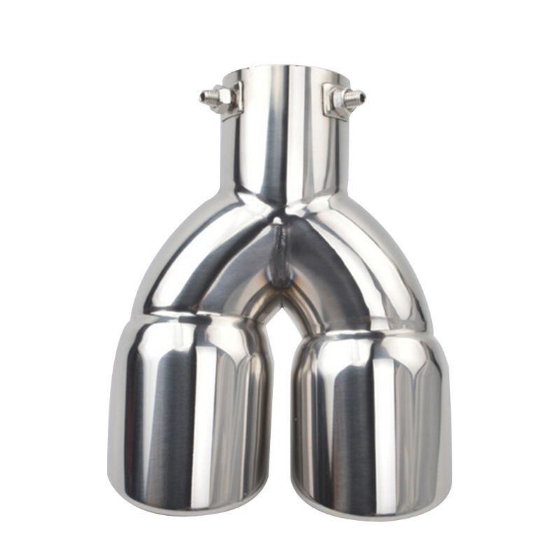 Muffler exhaust Dual Exhaust Tip Tailpipe 2.5 Inch Inlet 3" outlet 8.1" Length Polished Stainless 1.2mm Thickness (Double Wall