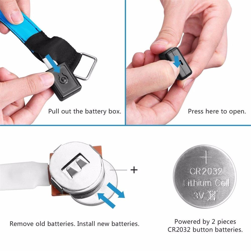 Brazalete LED Slap luces brillo banda correa para correr ciclismo Jogging paquete de 4 brazalete luminoso banda deportiva para Fitness al aire libre
