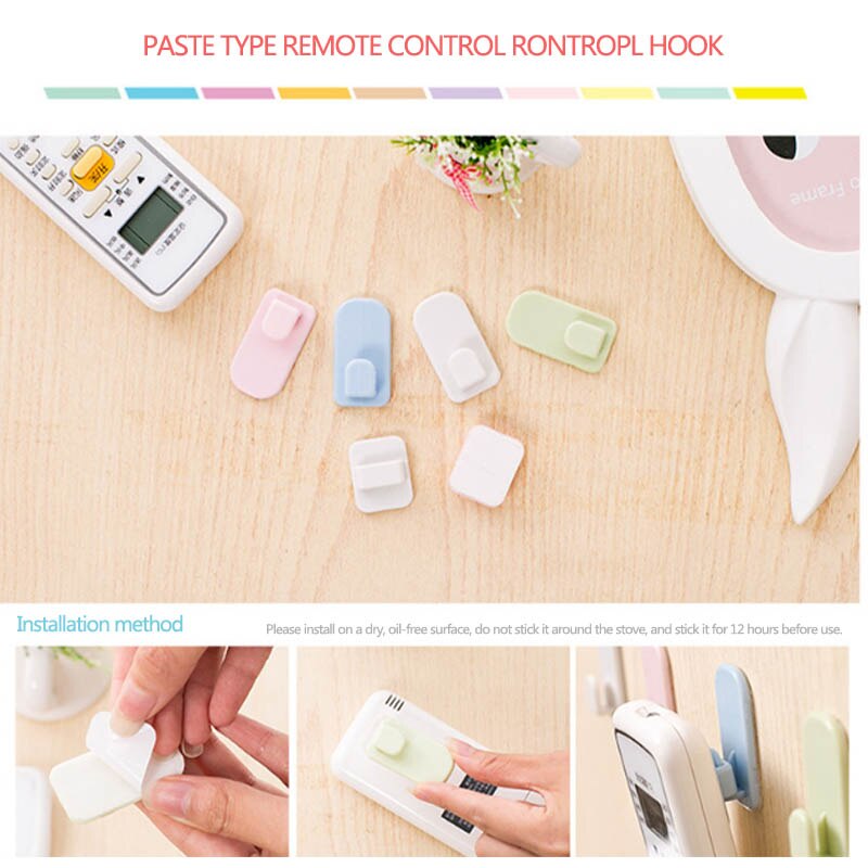 Support autocollant en plastique auto-adhésif pour télécommande, support autocollant, support robuste pour télécommande, support mural Portable, 2 paires