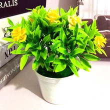 Artificial Flowers Plants Chic Realistic Outdoor Gardern Office Desktop Wedding Party Chirstmas Year Decoration: Yellow