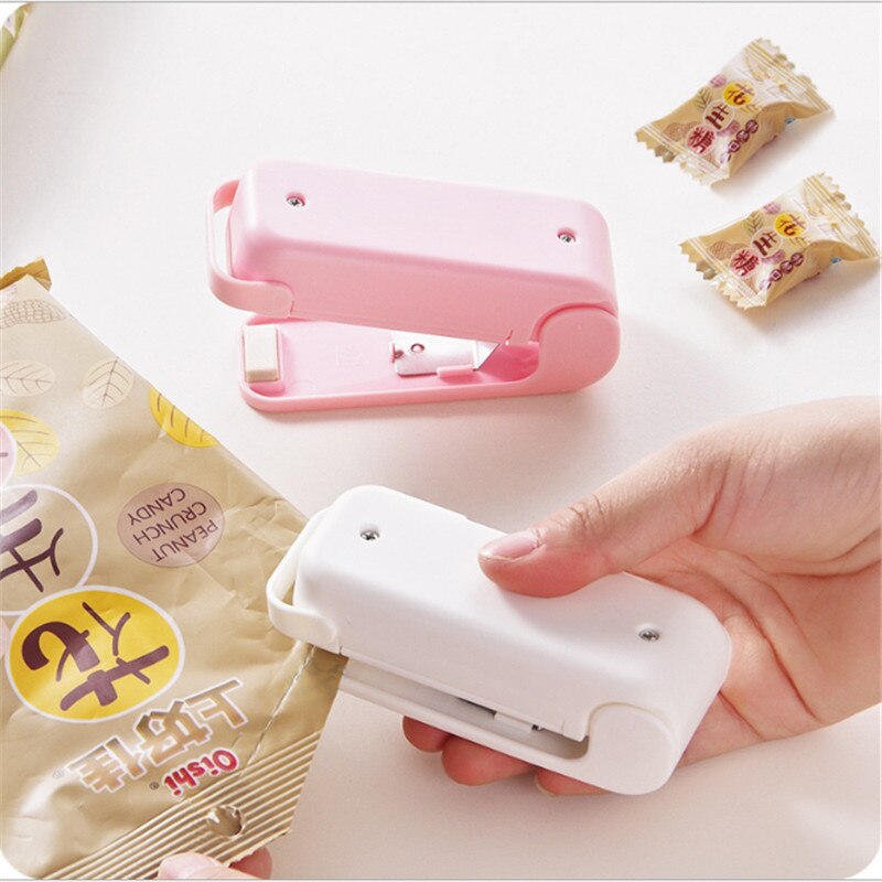 Mini sellador portátil de bolsas de plástico para alimentos, máquina selladora de bolsas para aperitivos, embalaje de alimentos, bolsa de almacenamiento de cocina, Clips,