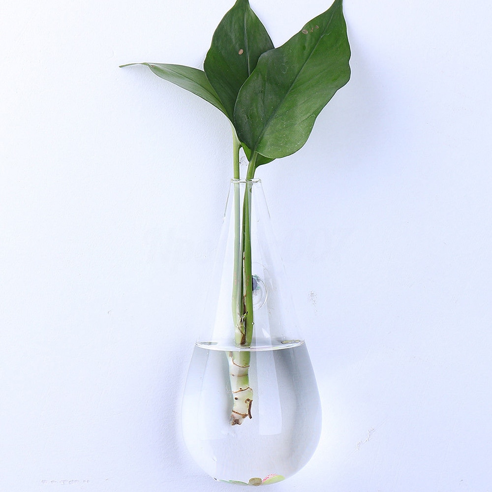 Hængende klart hjem glas vægmonteret hængende vase flaske plante blomsterkugle indretning terrarium diamant stil