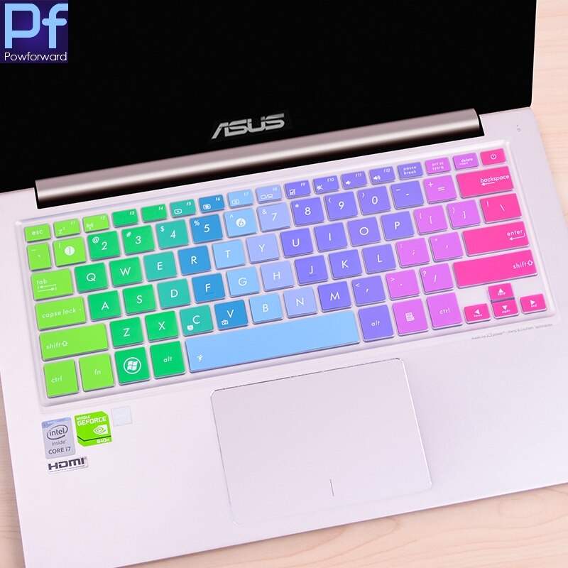 Silicone Keyboard Cover Protector for ASUS ZenBook UX300 UX300U UX300UA UX310 UX330 UX330U UX330UA UX330C UX305FA 13.3 Inch: rainbow