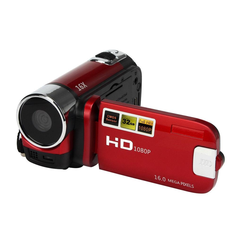 EastVita caméra caméscope 16x haute définition numérique vidéo caméscope 1080P 2.7 pouces TFT LCD écran 16X Zoom caméra us plug r29: Rouge
