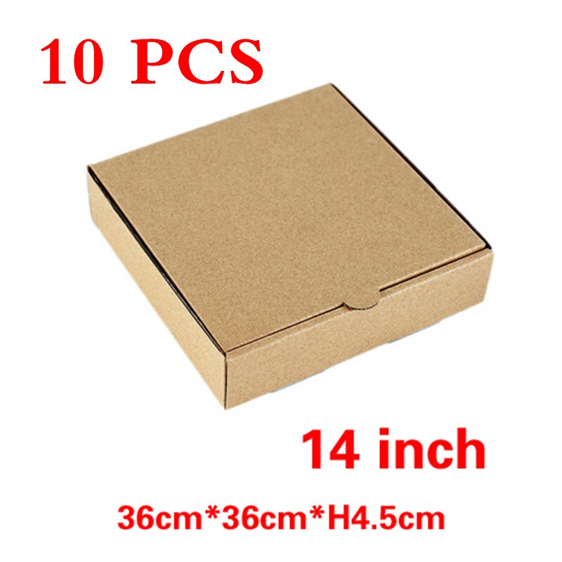 1PCS/10PCS Disposable pizza box 4-14inch pizza Carton Pizza paper box Packing Box Takeaway Kraft Square Packaging Boxes Food box