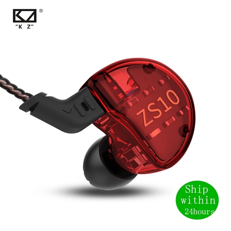 Kz ZS10 4BA + 1DD Hybrid In Ear Oortelefoon Hifi Running Sport Oortelefoon Oordopje Headset Oordopjes Voor ZS3 Zsn Pro s1 S2 ZS10 Pro