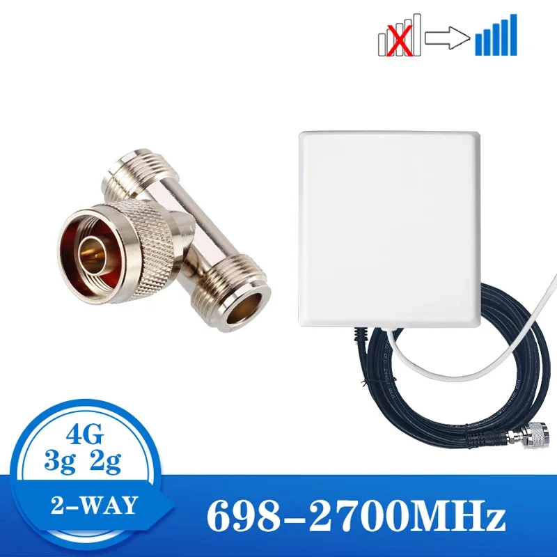Mobilfunkverstärker 2-Wege-Teiler 698 ~ 2700 MHz Splitter mit Antenne für 2G 3G 4G praktisch-Signalverstärker Verstärker