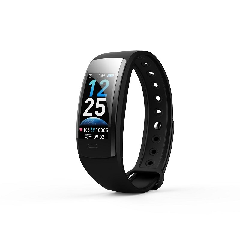 TISHRIC QS90 PLUS Smartband Sport Tracker Blood Pressure Measure Waterproof Women Men for Xiaomi/Huawei/Iphone 7 Smart Bracelet: Black