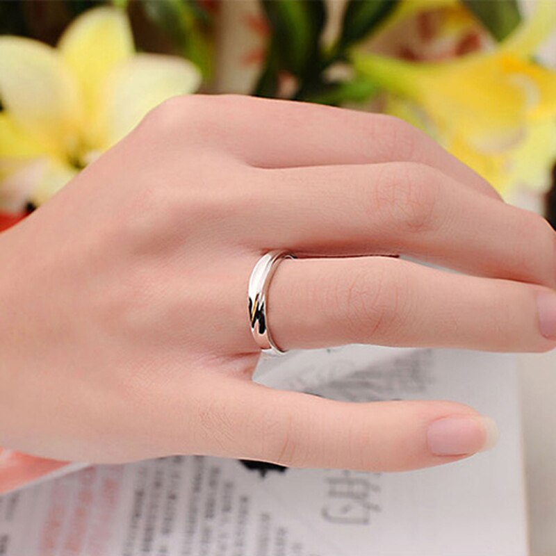 Lovers Ring 925 Sterling Silver Rings Korean Style Pure Silver Jewelry Simple Intertwined Couple Ring for Men Women