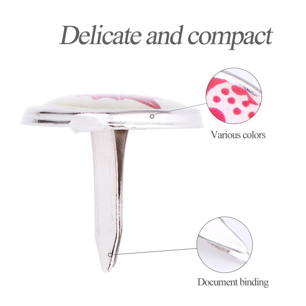 50pcs Round Paper Fasteners Useful Alloy Brads Brad Fastener for Decoration