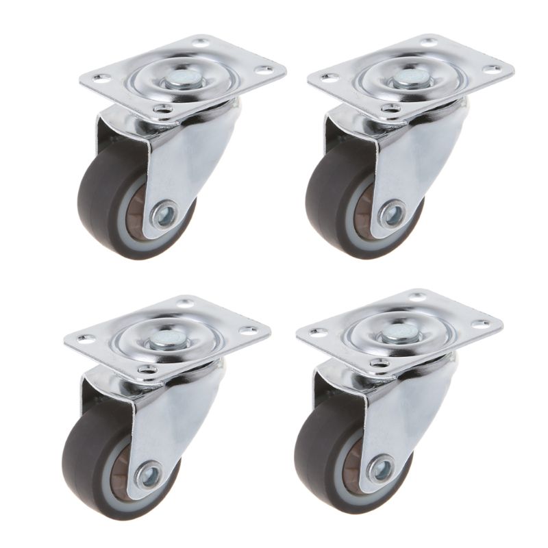 Mini ruedas pequeñas de goma TPE de 1 pulgada, ruedas súper Silenciosas Para librería, cajón, bastidores de flores, 4 Uds.