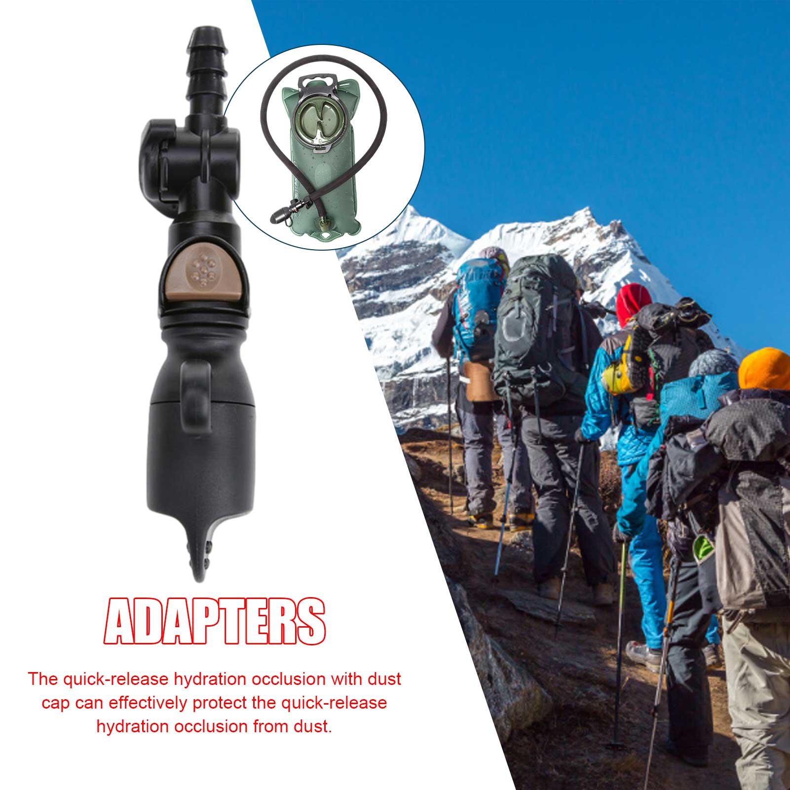 Silicone Nozzle Water Bag Adapter TPE Dust-proof Removable Connector Quick-release Water Bladder Outlet Hydration Pack Valve