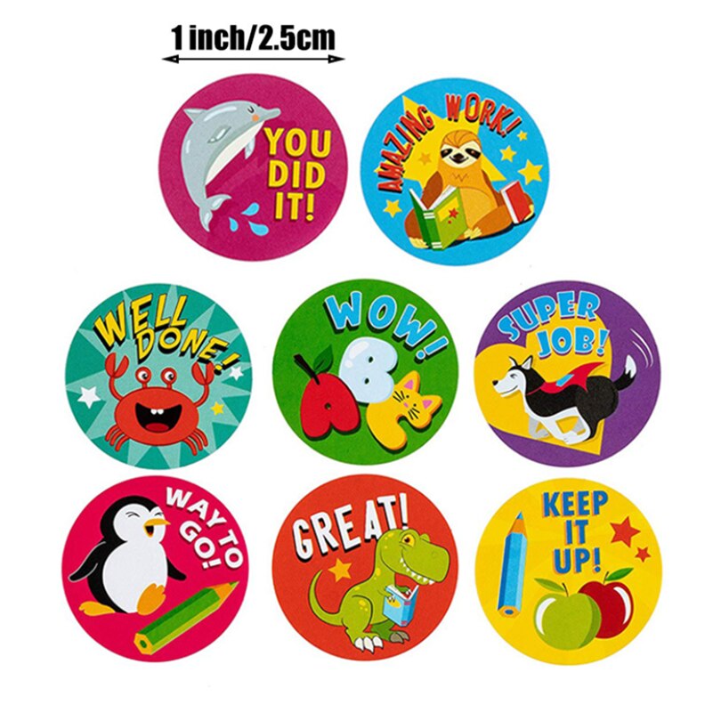500pcs Reward Stickers Encouragement Sticker Roll for Kids Motivational Stickers with Cute Animals for Students Teachers