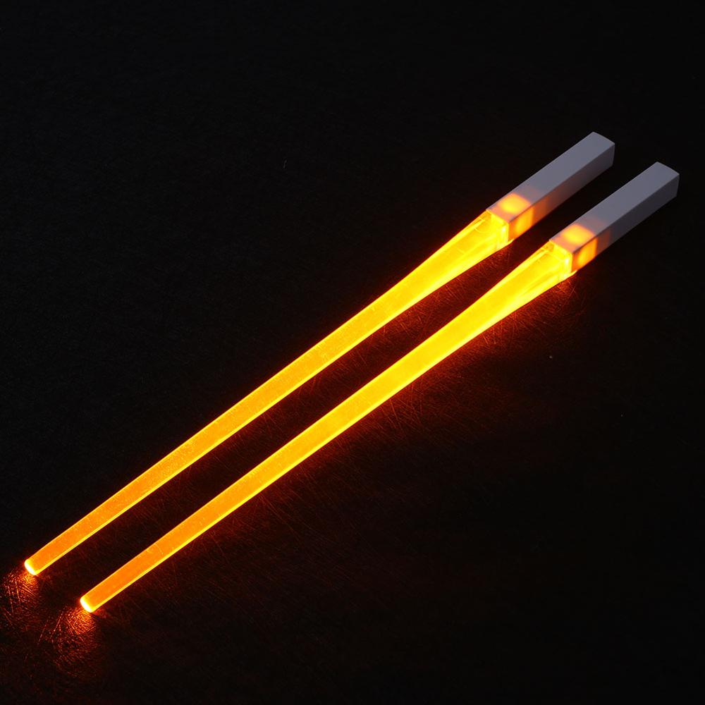 2 Teile/para LED Leucht Stäbchen Licht hoch Stäbchen LED Dauerhaft Leichte Küche Esszimmer Partei tragbar Sicher Geschirr: Orange