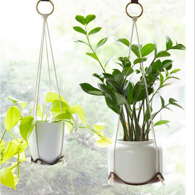 Skórzany wieszak na rośliny wisząca donica uchwyt na doniczkę Dom dekoracje na rośliny doniczkowe soczyste kaktus