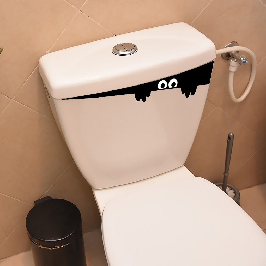 2Pcs Wc Sticker Verwijderbare Poster Waterdichte Decoratieve Badkamer Sticker Voor Badkamer Toilet Decor