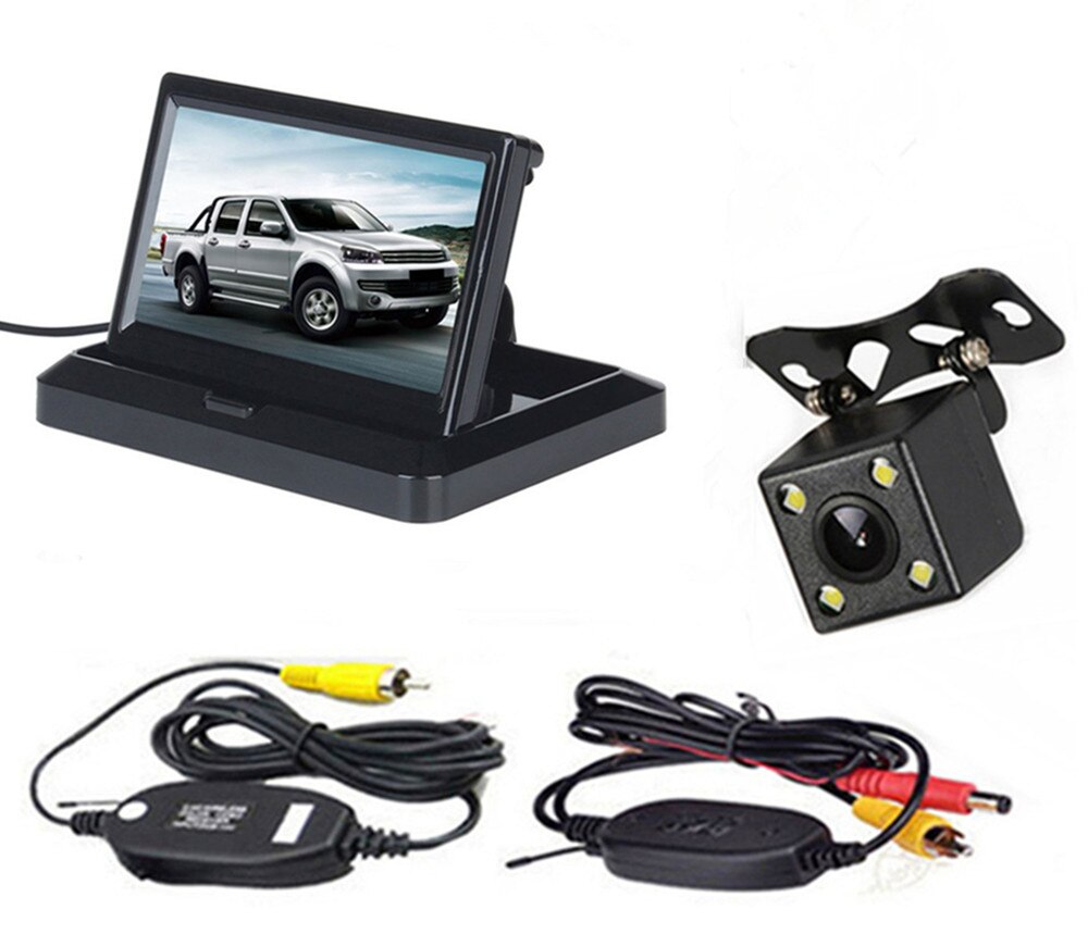 Monitor de coche 5 pulgadas TFT LCD pantalla a Color asistencia de estacionamiento inverso con 2 ENTRADA AV, cámara de visión trasera opcional: Monitor02 wireless03