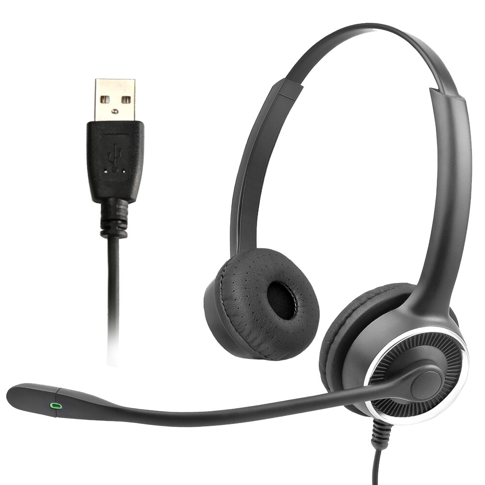 Call Center Telephone Operator Headset Earphone with Noise canceling Mic 8 Hours Customer Service Talking Soft Earmuff Headphone