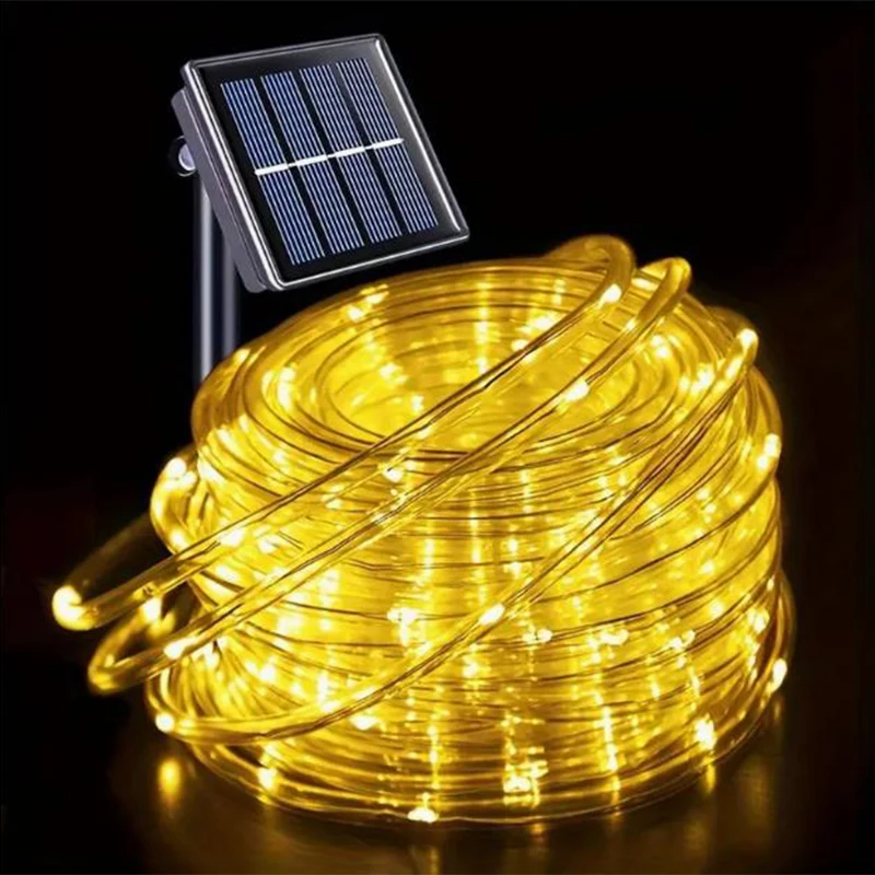 Tubo de luz solar de pvc, tubo macio ao ar livre, à prova d'água, fio de cobre, pátio, decoração de jardim, atmosfera, luz piscante: orange / 16-20 W