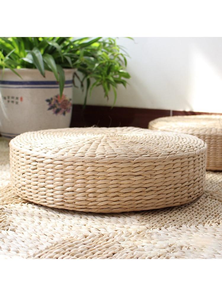 Håndvevd rund sittepute japansk tatami gulv naturlig cattail mat rom  n1ha