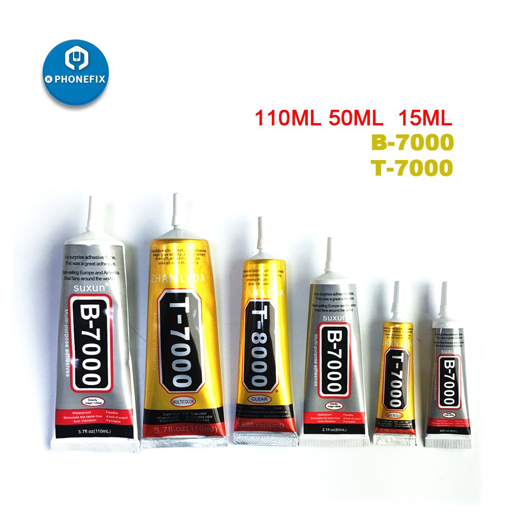 Adhesive B7000 E8000 T7000 T8000 Transparent Black Clear Liquid Glue 15 50 110ml LCD Display Frame Glue For Phone Screen Bonding