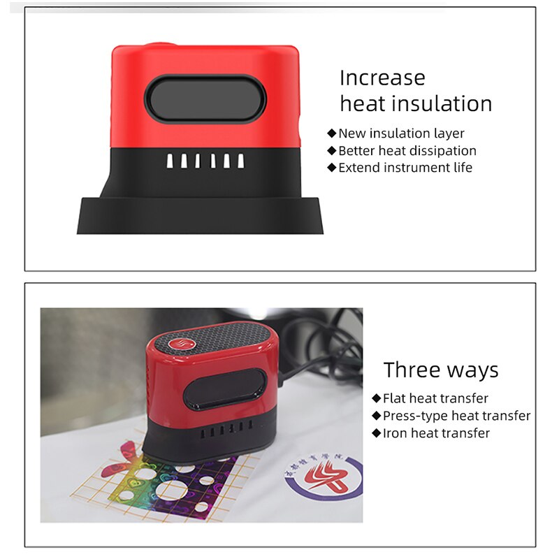 Mini Portable Heat Press Machine Hand-Held for T Shirts DIY Digital Transfer Printing Machines Small Mini Iron Shirt Printing