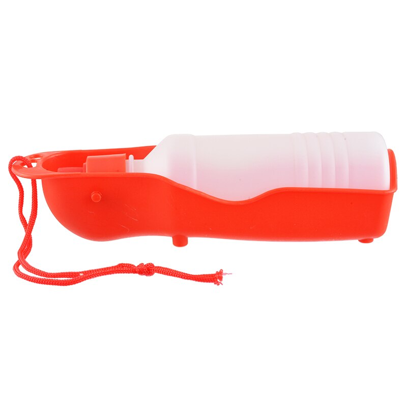 Pet Dog Water Bottle 250ml Folding Drinker Plastic Portable Water Bottle Pets Outdoor Travel Drinking Water Feeder bowl for dogs: RED
