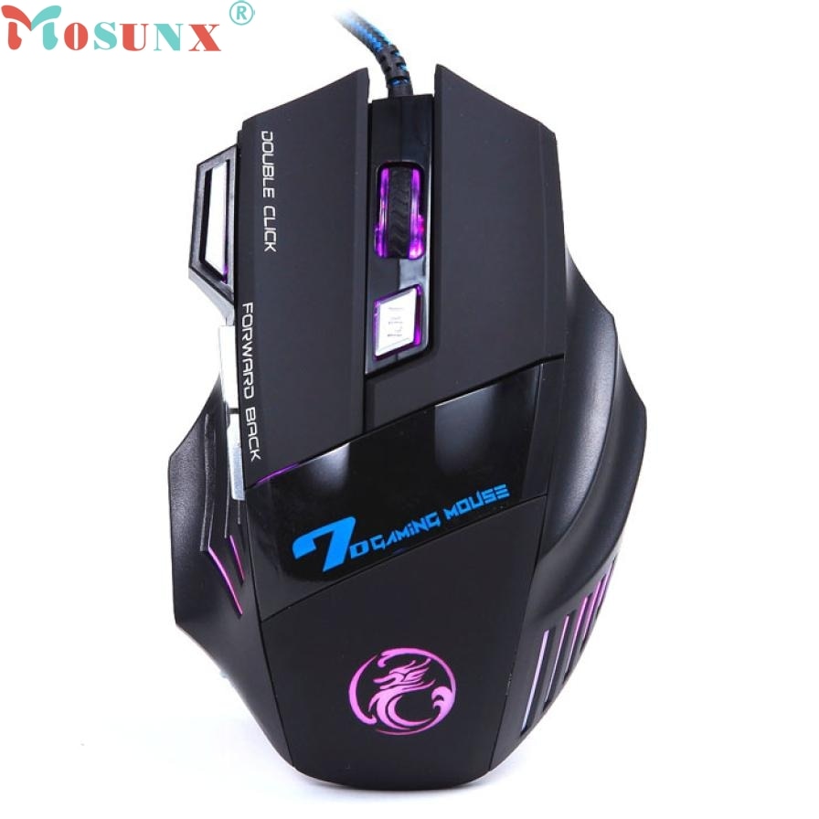 Top Mosunx 3200DPI LED Optical 7D USB Wired Gaming Game Mouse Pro Gamer Tech Adjustable DPI Mice