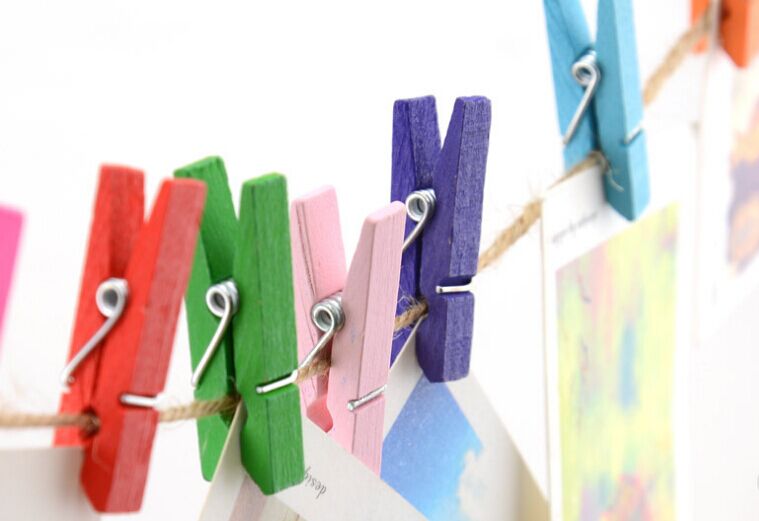 2 paquetes/lote de 20 clips bonitos de madera coloridos para material de papelería escolar y suministros de oficina y uso en el hogar