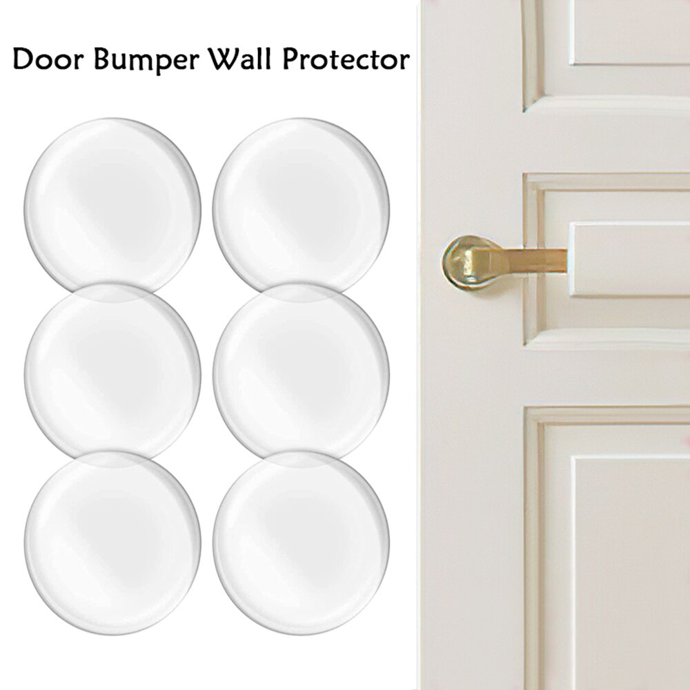 6pcs Door Stopper Wall Protector Self Adhesive Silicone Door Bumpers Clear Round Rubber Bumper Protectors Door Handle Bumper
