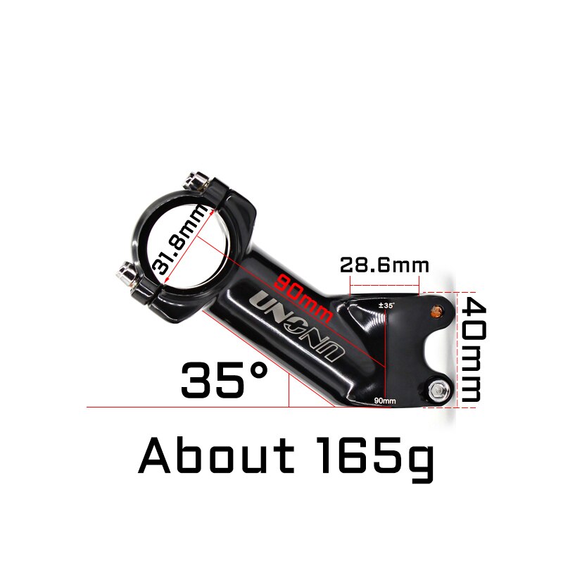 UNO Stem 7 Degree Bicycle Stem Road 17 Degree Ultralight Stem MTB 31.8mm Bicycle Handlebar Stem 35 Degree 60-130mm Kalloy Stem: 90mm  35 degree