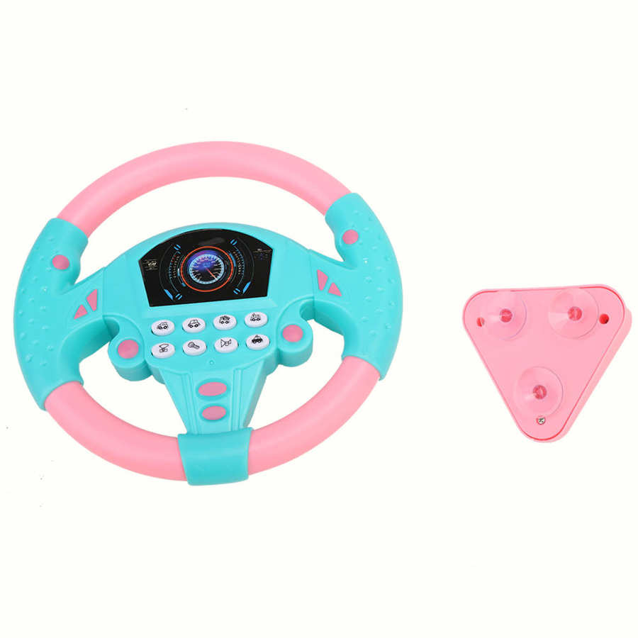 Eletric Simulation Lenkrad Spielzeug mit Licht Klang Baby Kinder Musical Pädagogisches Kopilot Kinderwagen Lenkrad Stimm Spielzeug: Blau