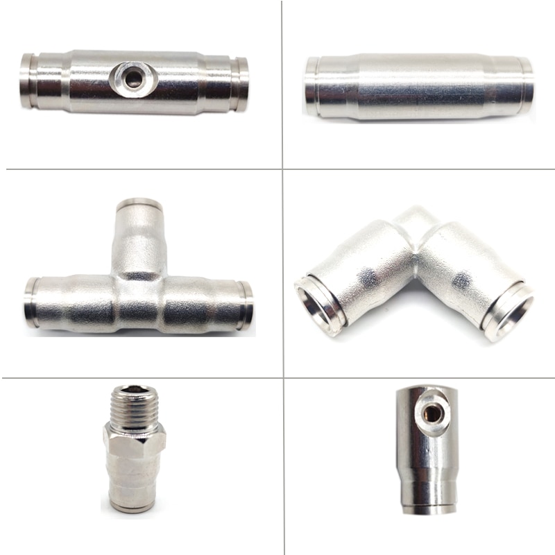 High Pressure Brass 3/8" Interface Slip Lock Quick Connector Tee Elbow Straight Joint With Nozzles Seat Misting System Fittings