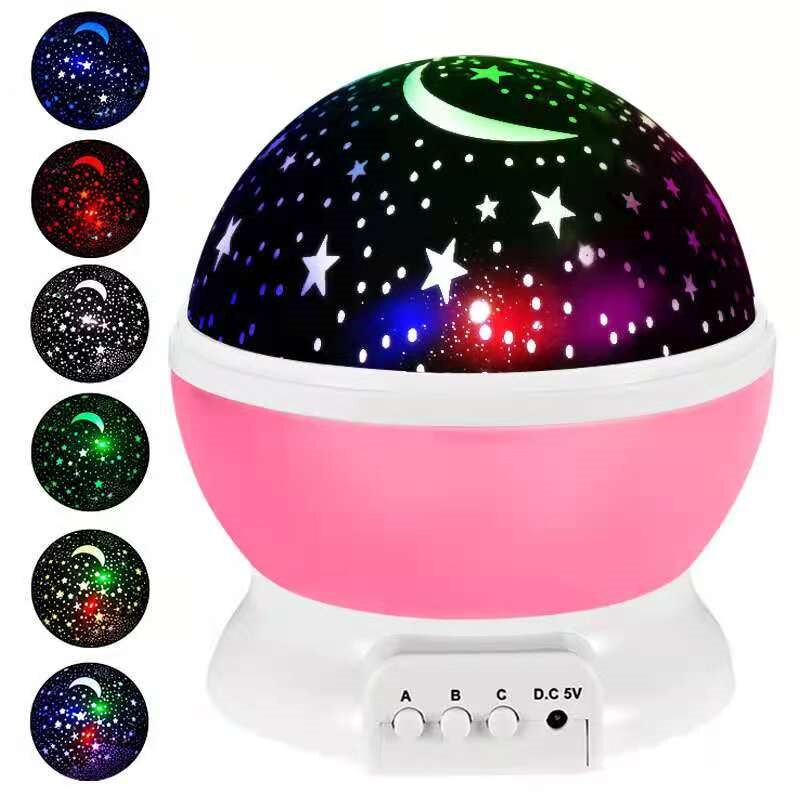 Galaxy Starry Sky Night Light Rotating Projector Star Moon LED Lamp Master Projection Lamp Baby's Room Decor Kids Birthday: pink