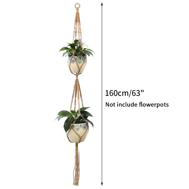 Vintage Hanging Flowerpot Net 100% Cotton Handmade Hanging Baskets Macrame Plant Hangers Flowerpot Holder Basket Home Decor