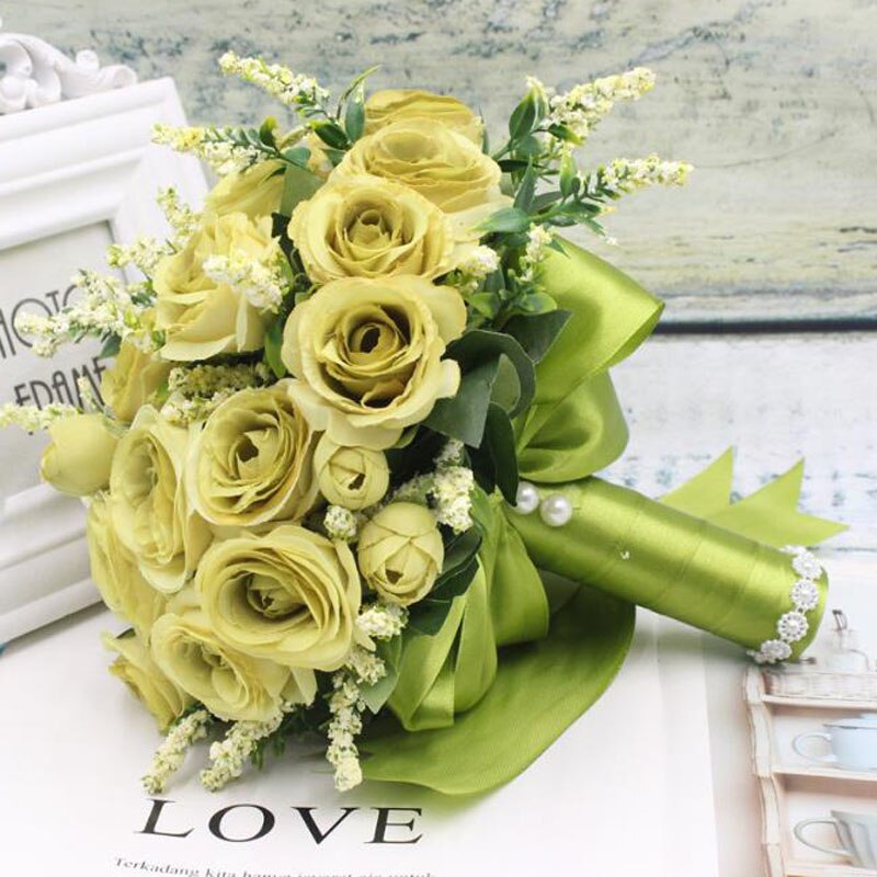 Bouquet da sposa dalia bouquet da sposa bouquet da damigella d&#39;onore bouquet da damigella d&#39;onore decorazione bouquet da sposa: green