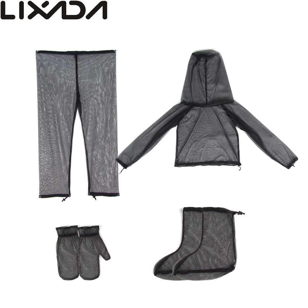 Lixada letvægts sommer bug slid myg jakke jakke luffer bukser sokker med ultra-fin mesh vandreture camping bi fodring