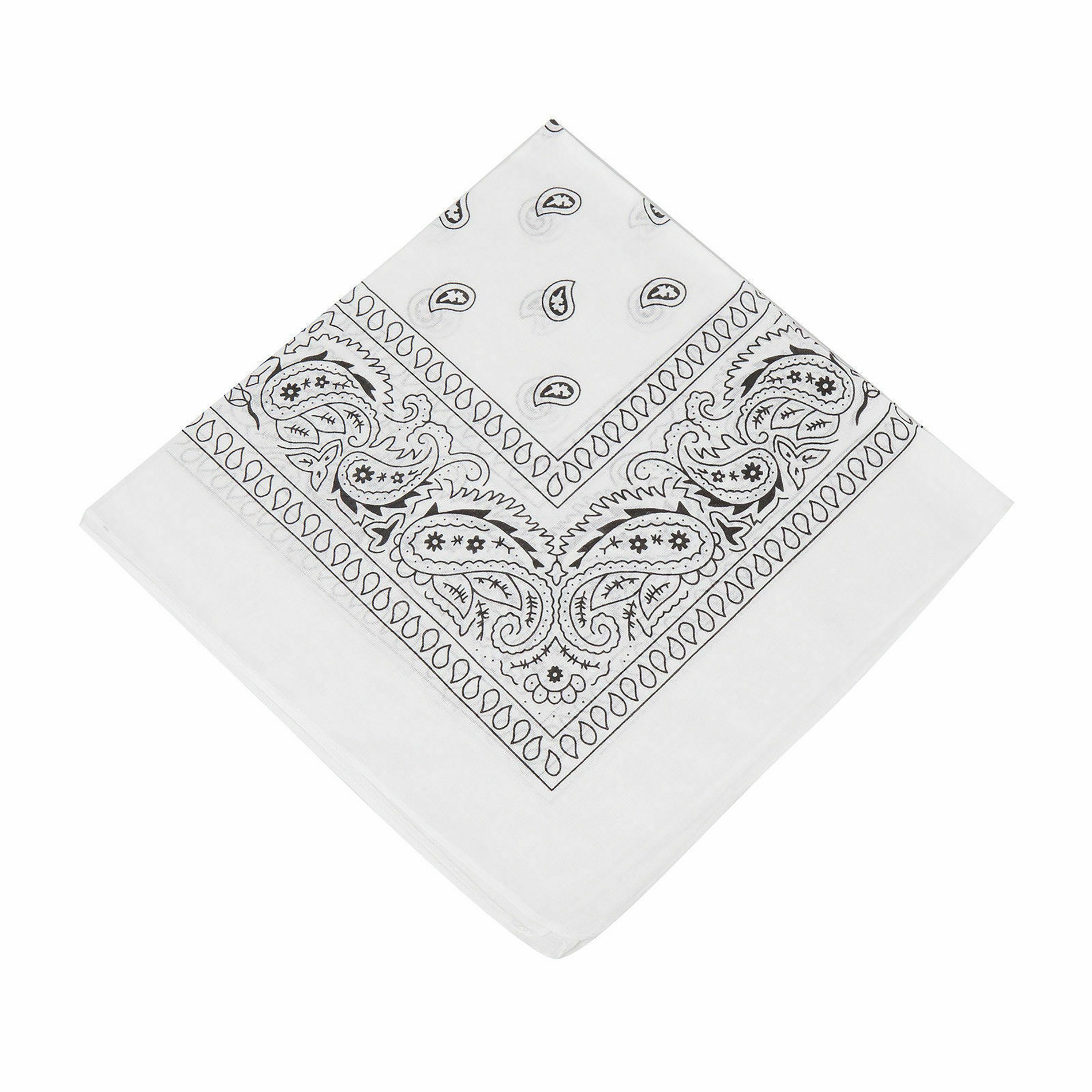 Bandana för huvudet eller dekoration paisley band hår halsduk hals slips slips dekorativ scarf diy: Vit