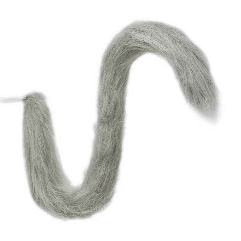 Peluche longue Flexible pour queue chat, accessoires déguisement pour adultes enfants, Cosplay: GRIS