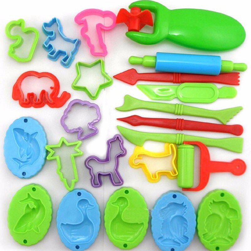 500G Plasticine Kids Playdough Games Soft Air Dry Colored Clay Polymer DIY Slimes Baby Early Education Toys For Child: 23pcs tools