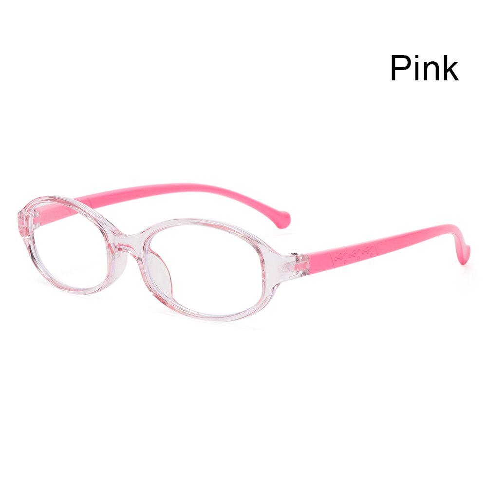 Ronde Frame Anti Blauw Licht Bril Kinderen Computer Anti Straling Bescherming Bril Ultra Licht Fram Kids Vlakte Bril: pink