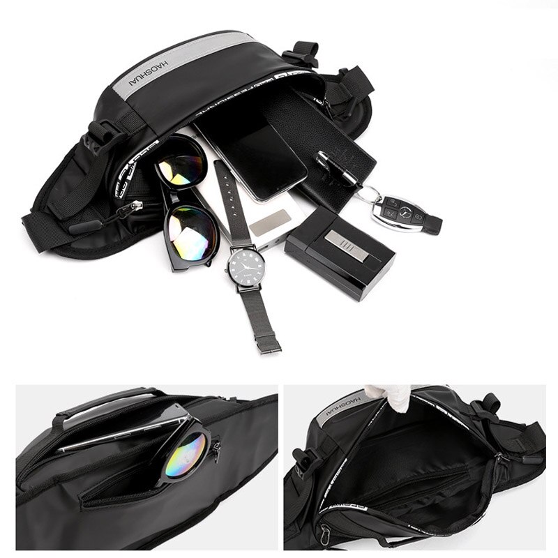 Man Waterproof Waist Bag Chest Pack Outdoor Sports Crossbody Bag Hip Bag Casual Travel Male Bum Belt Bag