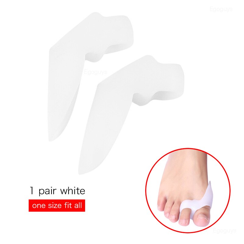 1 Paar Zachte Bunion Protector Toe Straightener Siliconen Teen Separator Corrector Duim Voeten Zorg Richter Hallux Valgus: 1Pair A2 White