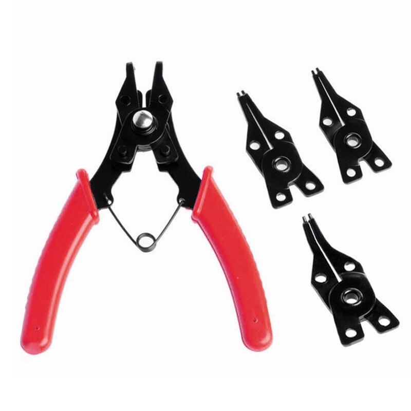4 IN 1 Set Multi-function Pliers Snap Ring Pliers Tools Multi Crimp Tool Internal External Ring Remover Retaining Circlip Pliers
