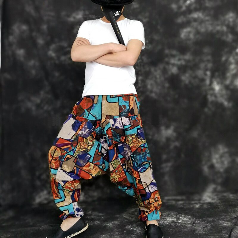Hiphop herr haremsbyxor baggy gren träningsbyxor vida ben joggare man byxor kläder pantalones hombre