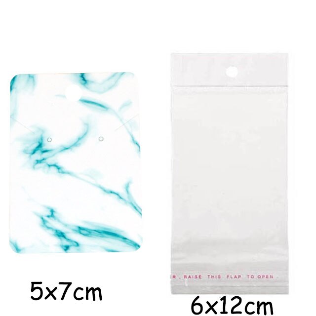 50pcs Paper Earring Display Cards with Self-Seal Bags Colorful Marbling DIY Handmade Packing Cards for Earring Stud Necklace: 06