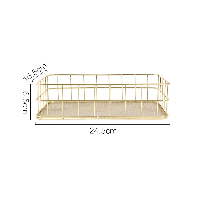 Gold Rosa Metall Draht Lagerung Korb für Haus, Büro, Schreibtisch, Kleinigkeiten, machen-hoch Pinsel Halfter, nordisch Dekor, Eisen Korb Veranstalter: golden-4