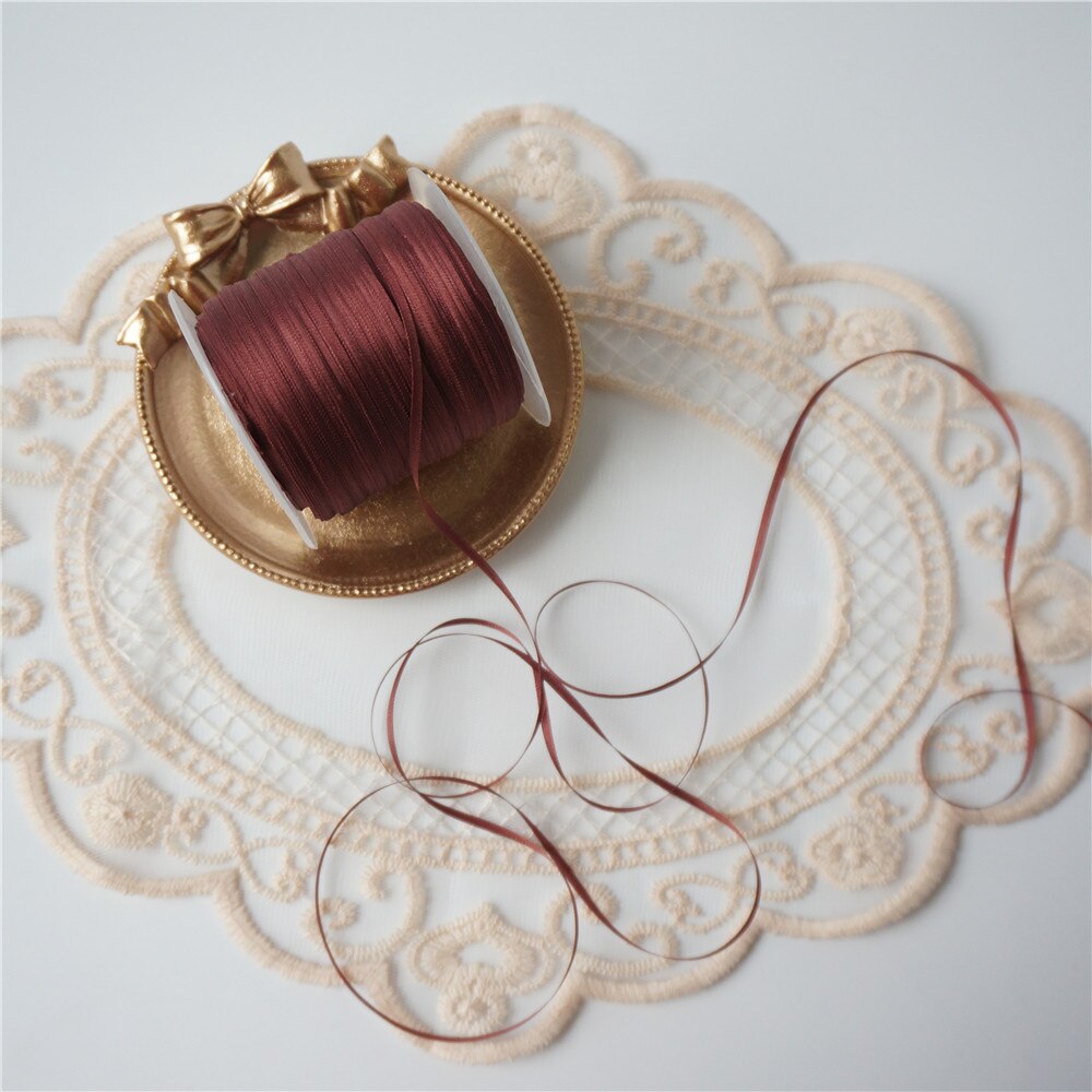 2mm colores 100% pura seda bordado cinta hilo de cinta de satén de seda ancho de 2mm hecho a mano teñido a mano seda arte trabajo