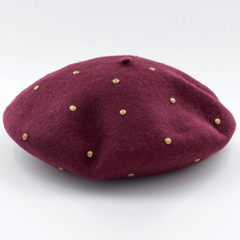 100%  vintage varm ull vinter dam basker fransk konstnär mössa mössa för söt tjej vår och höst hattar